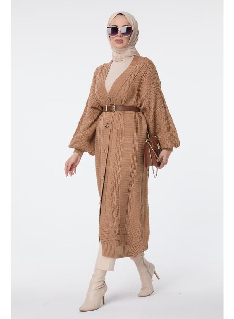 Tofisa 23703-VIZON Knitted Pattern Buttoned Knitwear Cardigan - Image 2