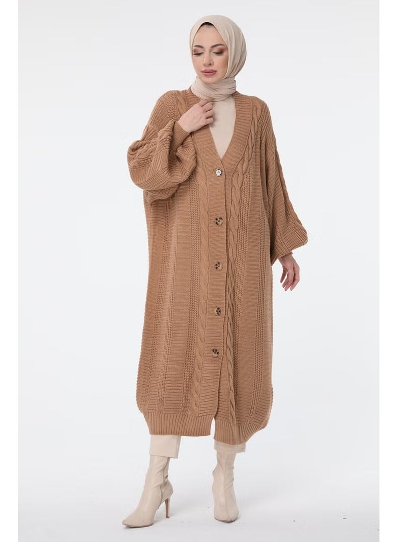 Tofisa 23703-VIZON Knitted Pattern Buttoned Knitwear Cardigan - Image 5