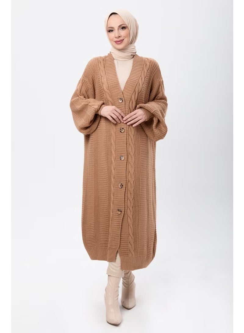 Tofisa 23703-VIZON Knitted Pattern Buttoned Knitwear Cardigan - Image 1