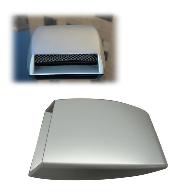 YoRise Universal Car Decorative Air Flow Intake Hood Scoop SelfAdhesive Automotive Bonnet False Vent Cover Vehicle Exterior Sticker Accessories for Cars SUVs RVs Trucks Silver - Image 3