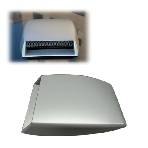 YoRise Universal Car Decorative Air Flow Intake Hood Scoop SelfAdhesive Automotive Bonnet False Vent Cover Vehicle Exterior Sticker Accessories for Cars SUVs RVs Trucks Silver - Image 1