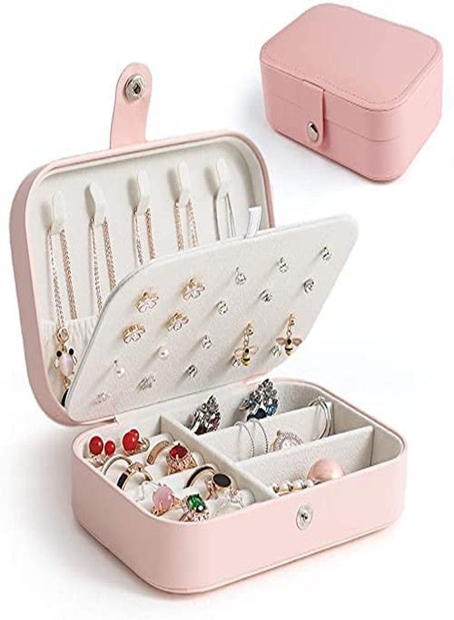 Surfexa Mini Jewelry Box for Earrings Ring Necklaces Storage Women Cosmetic Makeup Organizer Small Travel Jewelry Box Double Layer Jewelry Box for Earrings, Rings, Necklaces, Bracelets - Image 1