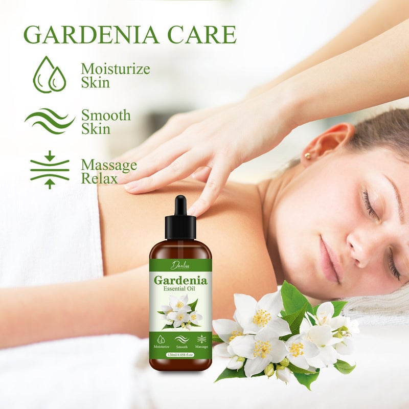 danliss Gardenia Essential Oil - Soothes Tense Muscles, Deeply Hydrates Skin, Body Massage Oil - Image 3