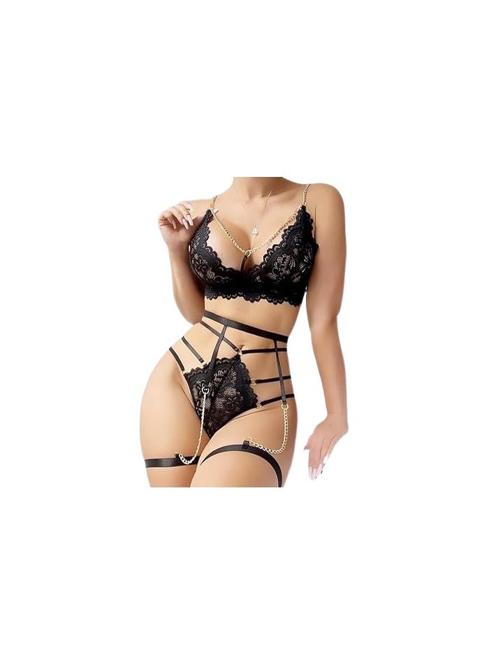 هنادى لانجيري حريمي دانتيل كوري × استك – موديل HN 7052 مقاس واحد يناسب حتى 75 كيلو - Image 1