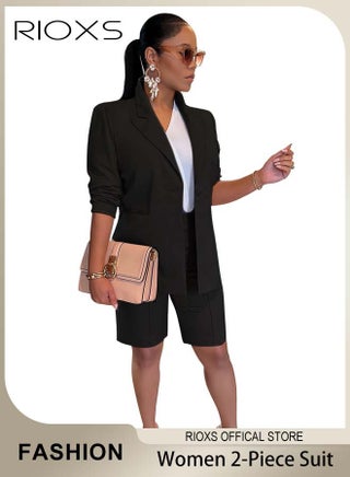 ​​Women's 2-Piece Formal Suit Set, Tailored Blazer and Knee-Length Shorts, Single-Button Design, Solid-Colored Business Outfit, Elegant and Stylish for All Occasions​ - pzsku/ZA22BF0552DF17B1470E2Z/45/1746214318/68c04fbe-06b9-483e-8b6d-b9864b15867c
