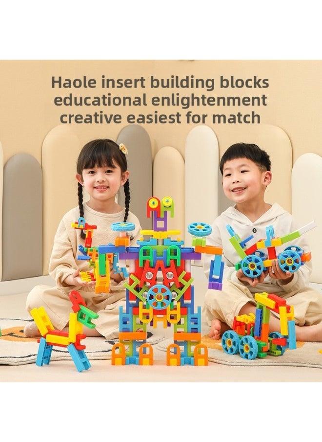 null - Assembling Building Blocks Kindergarten Children's Building Blocks. Early Education Puzzle Game Plastic Puzzle Blocks. Desktop Toys-Color:Medium Haole Building Blocks 648 Pieces + Extra Large Storage Box - Image 1