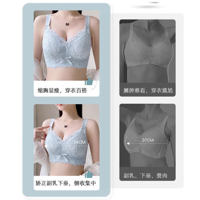 231027 Adjustable Tube Top Large Chest Slimming Underwear Breast Gathering Full Cup Soft Steel Ring Underwear - Image 4