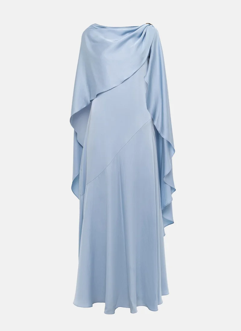 Lichi Maxi dress with asymmetrical cape