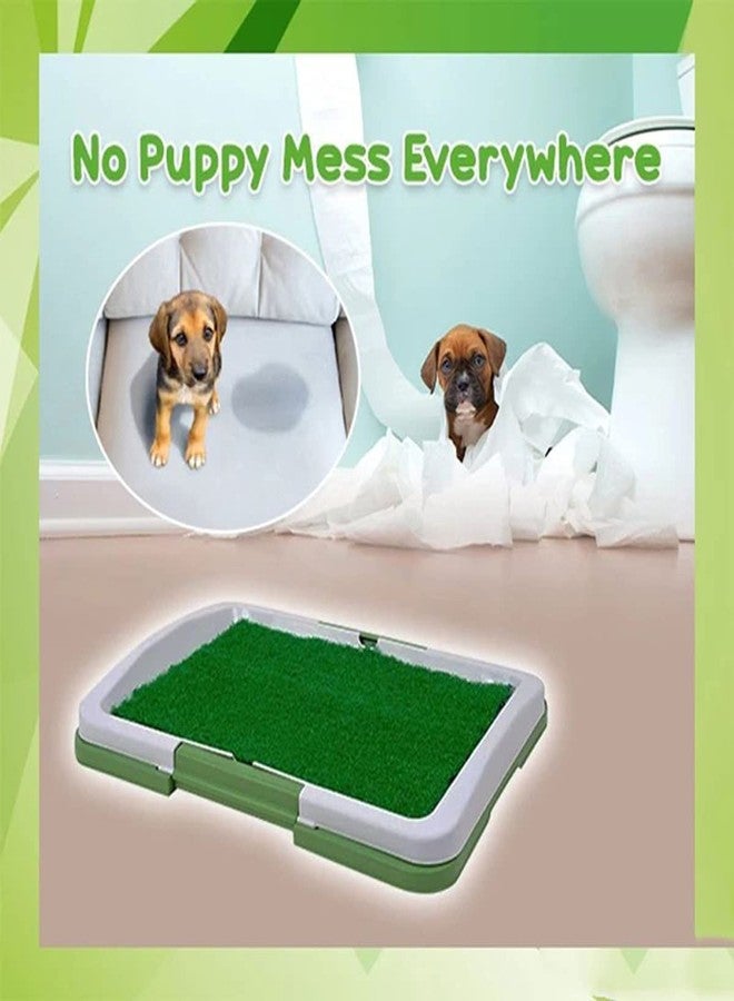 VATTU Puppy Potty Training pad - Washable & Reusable Dog Potty Tray with Lawn Fake Grass for Home Balcony Outdoor Garden,Dog Pee Toilet Training pad (1pcs/Plastic) - Image 4