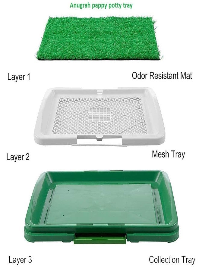 VATTU Puppy Potty Training pad - Washable & Reusable Dog Potty Tray with Lawn Fake Grass for Home Balcony Outdoor Garden,Dog Pee Toilet Training pad (1pcs/Plastic) - Image 3