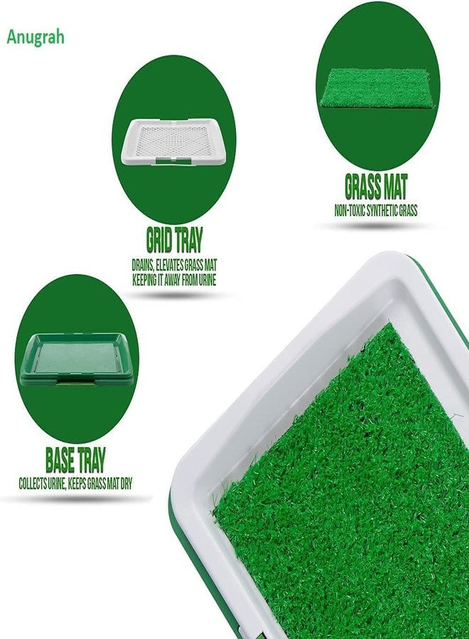 VATTU Puppy Potty Training pad - Washable & Reusable Dog Potty Tray with Lawn Fake Grass for Home Balcony Outdoor Garden,Dog Pee Toilet Training pad (1pcs/Plastic) - Image 2
