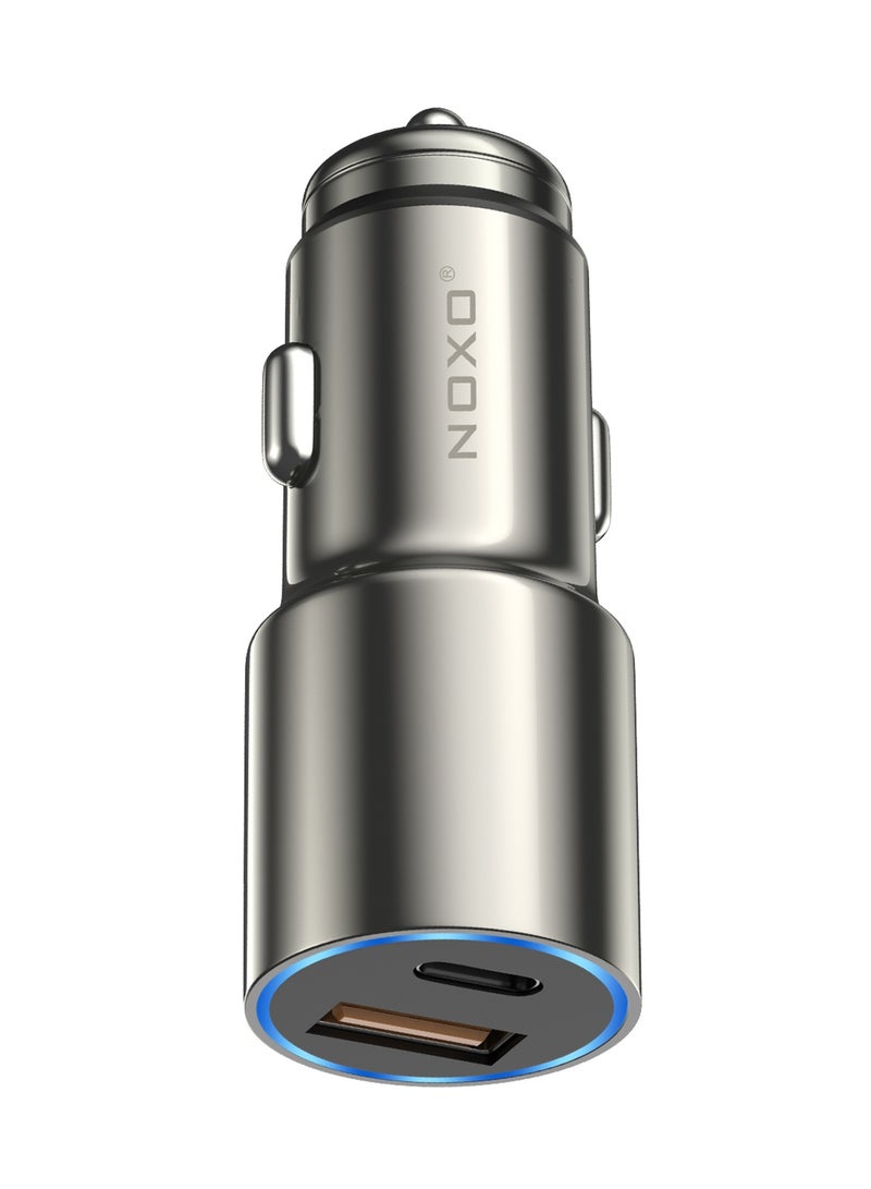 NOXO Super Fast Car Charger CCN-3 48W PD30W+QC3.0 - Grey - Image 3