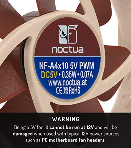 Noctua NF-A4x10 5V PWM, Premium Quiet Fan with USB Power Adaptor Cable, 4-Pin, 5V Version (40x10mm, Brown) - Image 3