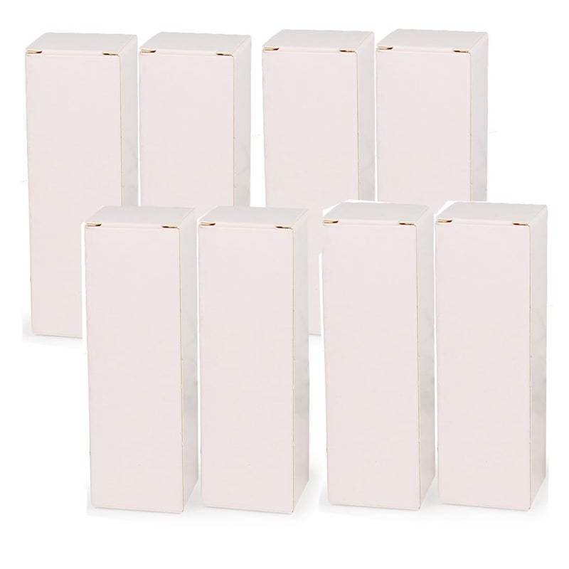 صناديق أحمر الشفاه من كرافت 50 قطعة للتغليف DIY لأحمر الشفاه، لامع الشفاه، بلسم الشفاه، زجاجة زيت أساسي صغيرة، علب هدايا عينة تجميل 85x28x28 مم بيضاء