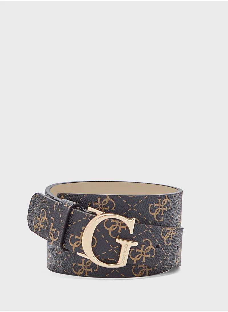 GUESS Logo Detailed None Allocated Hole  Belt