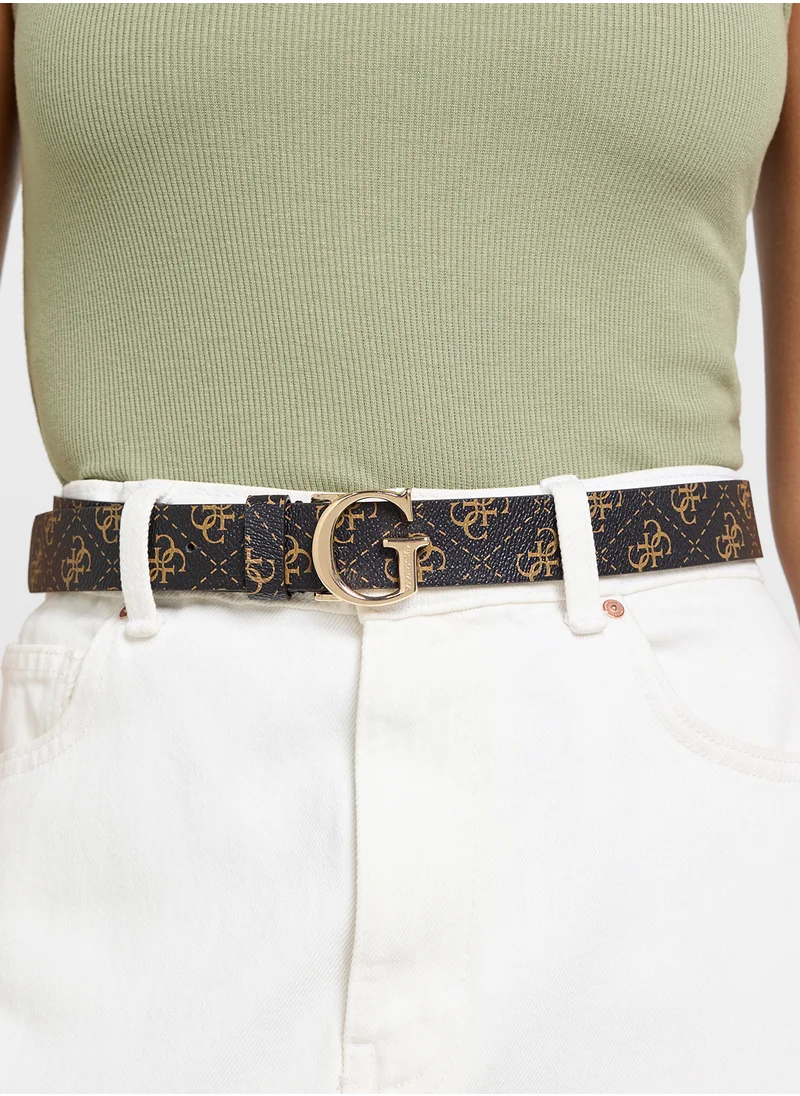 جس Logo Detailed None Allocated Hole  Belt