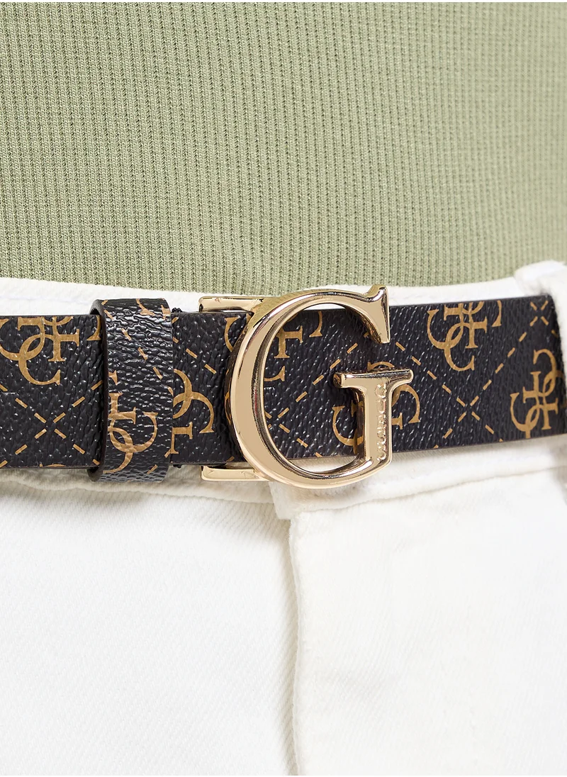 جس Logo Detailed None Allocated Hole  Belt