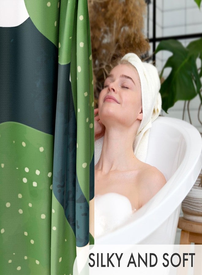 AmazerBath Boho Shower Curtain, 72x72 Washable Cloth Sage Cactus Shower Curtains for Bathroom, Fabric Rustic Neutral Shower Curtain Set with Hooks, Abstratic Modern Camper RV Dorm Stall Shower Curtain - Image 3