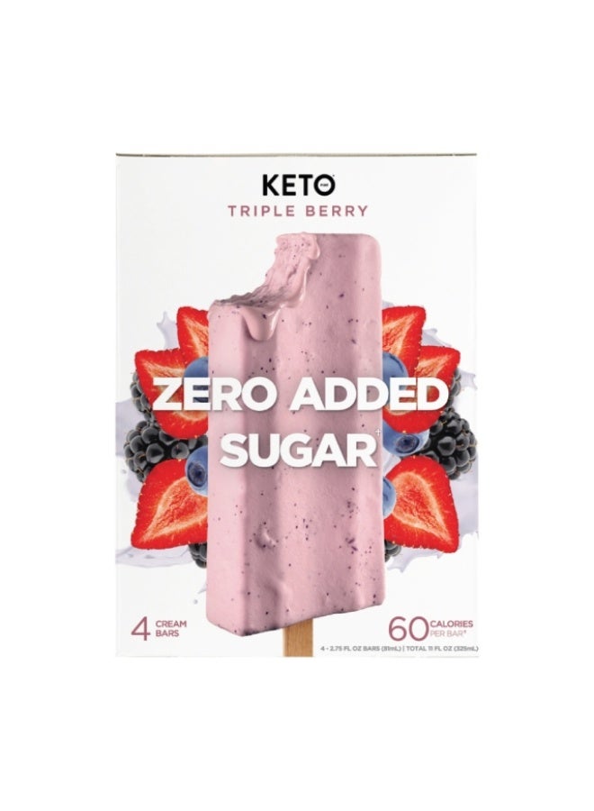 KETO Ice Cream Stick Triple Berry - 4 x 81ml - Image 1
