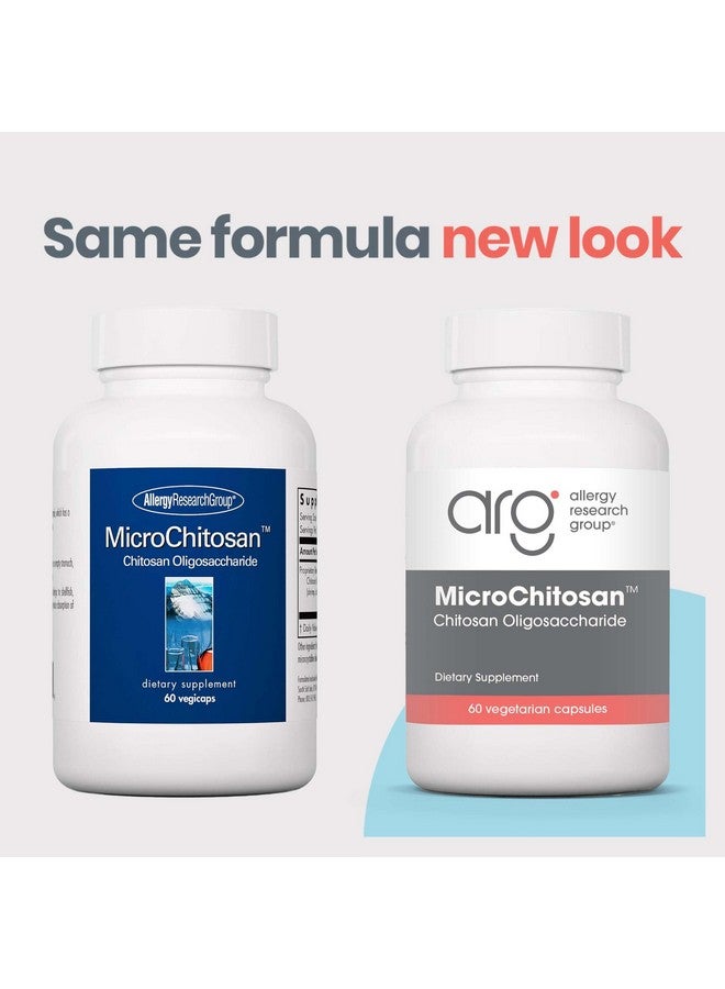 Allergy Research Group MicroChitosan Supplement - Chitosan, Chitosan Oligosaccharide, Cleansing Support Binder, Enhanced Detoxification, 1800mg Vegetarian Pills - 60 Count - Image 2