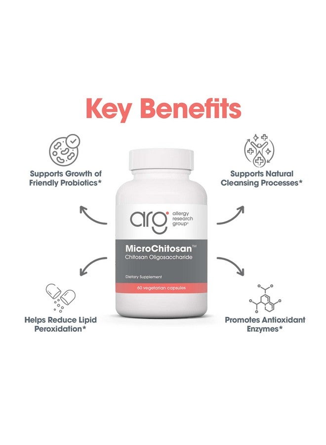 Allergy Research Group MicroChitosan Supplement - Chitosan, Chitosan Oligosaccharide, Cleansing Support Binder, Enhanced Detoxification, 1800mg Vegetarian Pills - 60 Count - Image 4