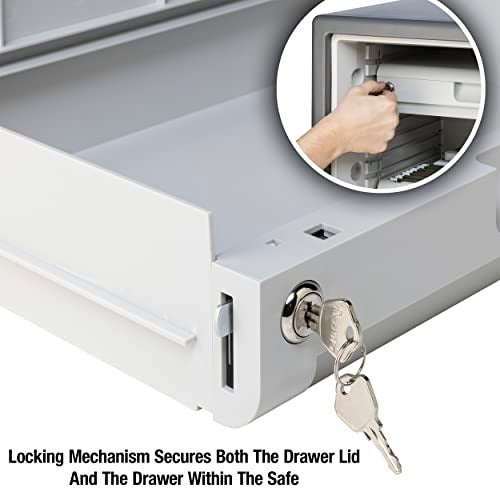 SentrySafe Plastic White Locking Drawer for SFW205 Fireproof and Waterproof Safes, Multi-Positional Shelf Accessory for Floor Safes, 915 - Image 5