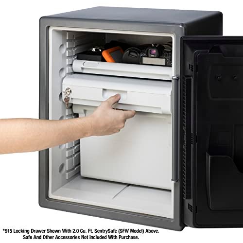 SentrySafe Plastic White Locking Drawer for SFW205 Fireproof and Waterproof Safes, Multi-Positional Shelf Accessory for Floor Safes, 915 - Image 4
