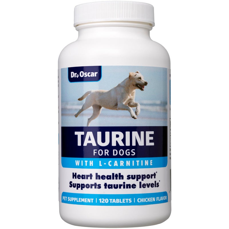 Dr. Oscar Taurine Supplement for Dogs Meets RDA of 500 mg per 25lbs Weight Unlike Most Alternatives, 120ct, Helps Maintain Dog Heart Health, Normal Function of The Cardiac Muscle & Normal Blood Flow - Image 1