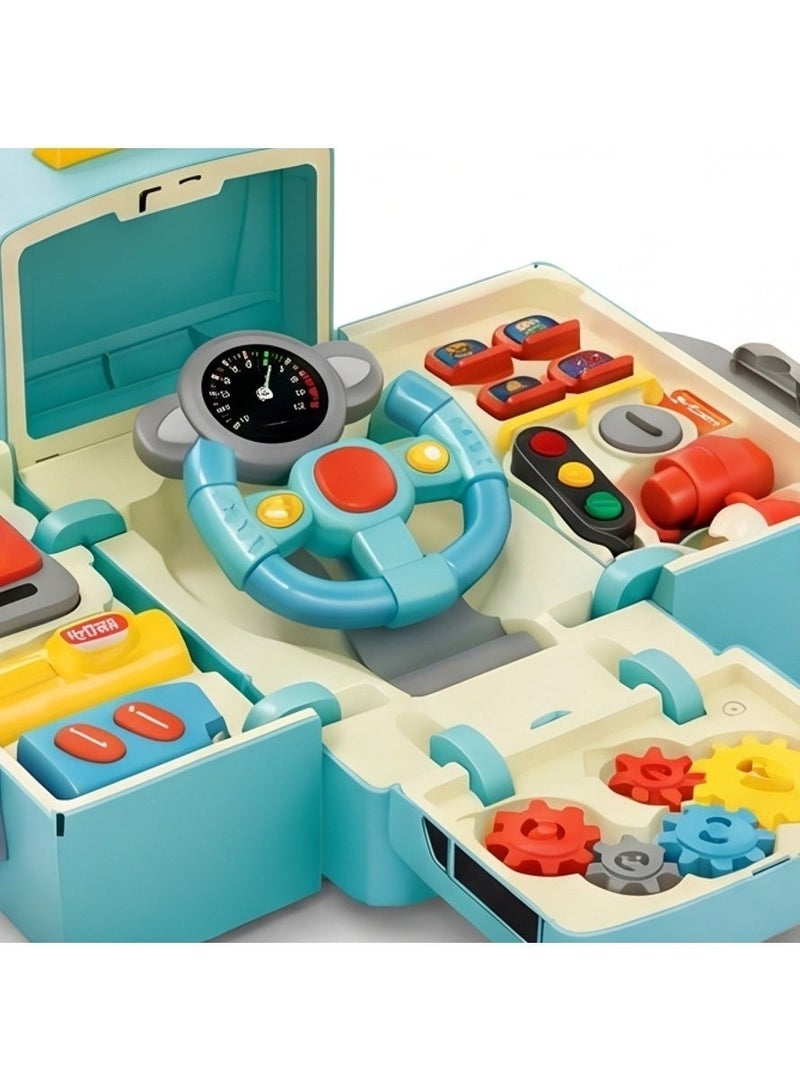 Montessori Bus Toy with Lights & Sound Educational Music Busy Box for Toddlers, Boys & Girls - Image 5