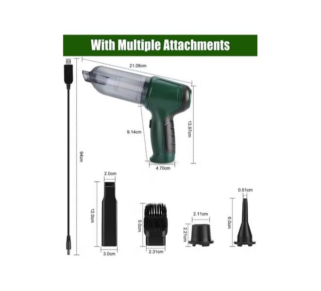 3 in 1 Cordless Handheld Vacuum Cleaner (Suction & Blower), Rechargeable, for Car, Home, Office and Computer - Image 4