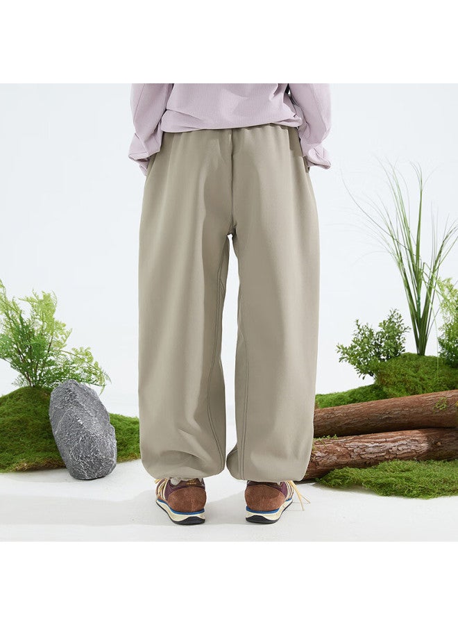 Mipo And Winter Children's Warm Windproof Tapered Pants, Apricot Color, 160cm - Image 3