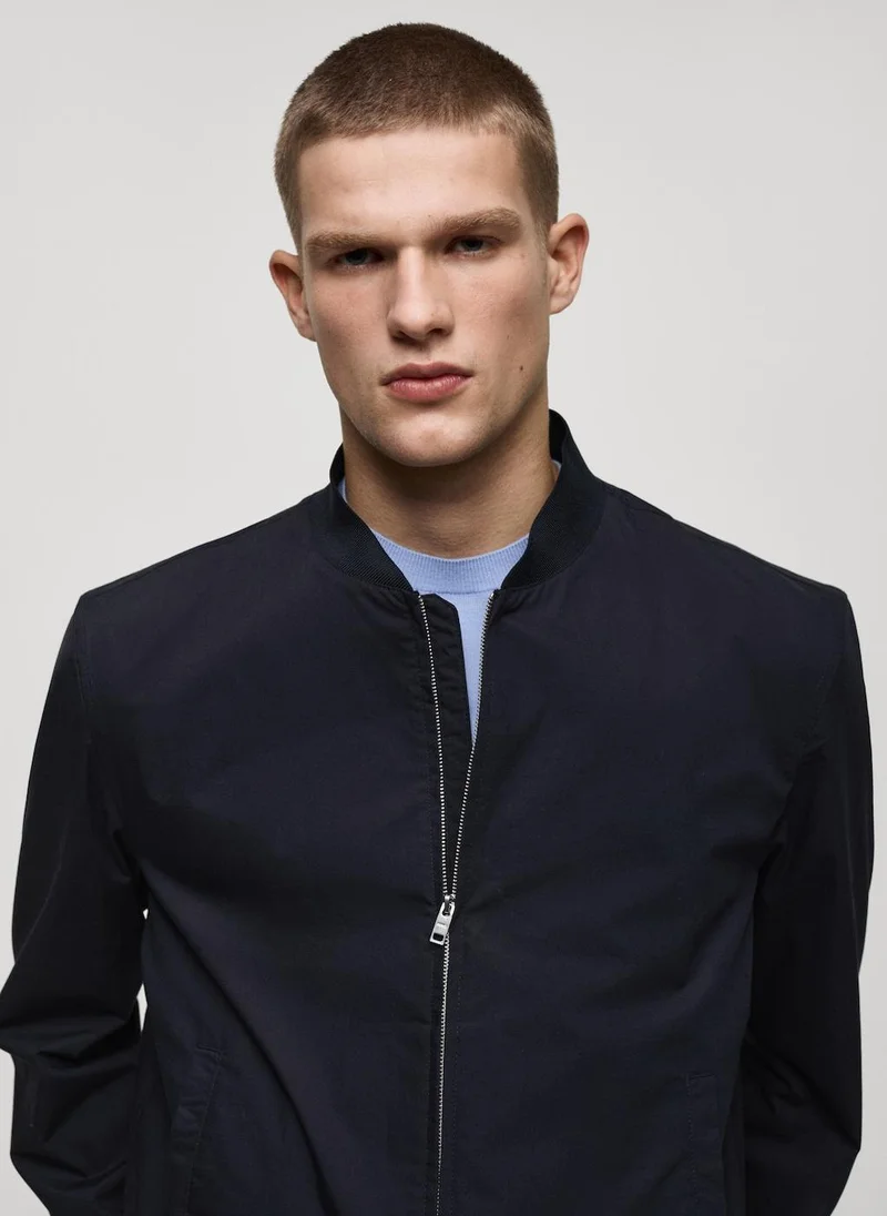 Mango Man Zip Bomber Jacket