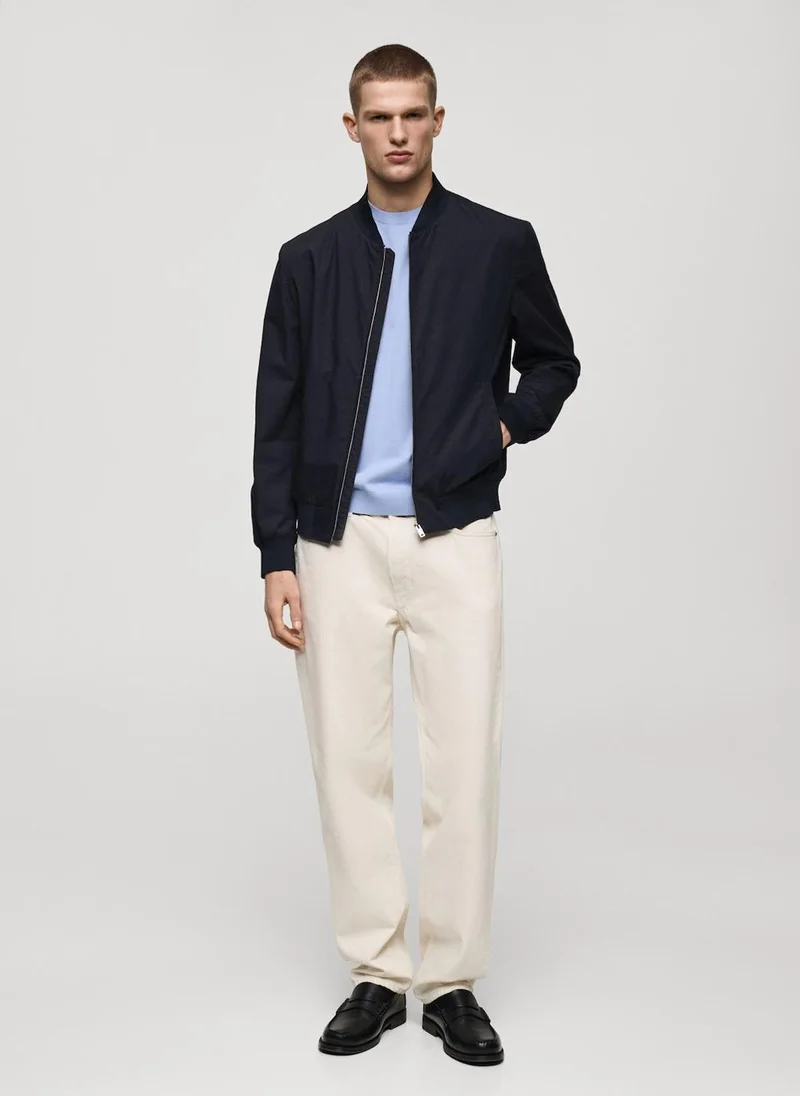 Mango Man Zip Bomber Jacket