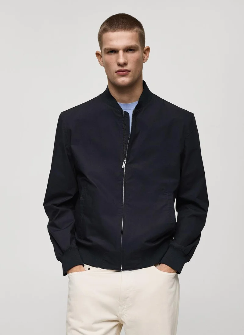 Mango Man Zip Bomber Jacket