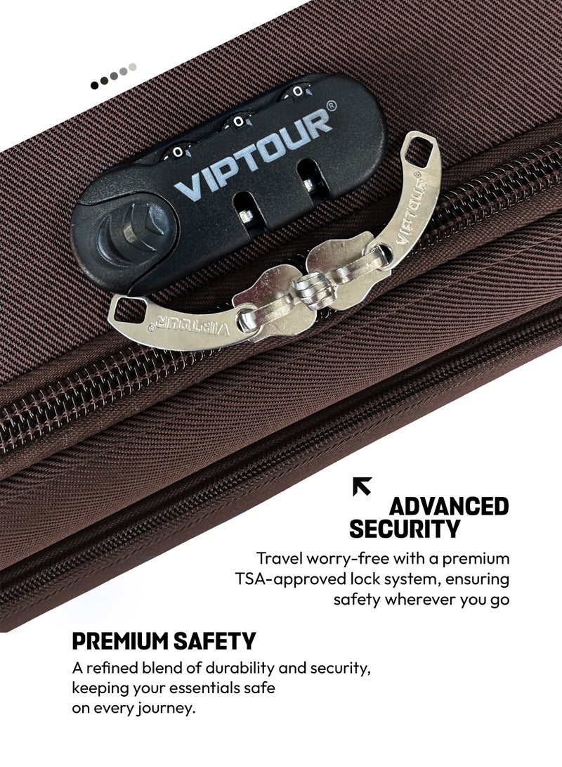 فيبتور مجموعة أمتعة من 4 قطع، حقيبة عربة متينة بعجلتين، قفل رقمي ومقبض تلسكوبي ثلاثي المراحل - Image 4