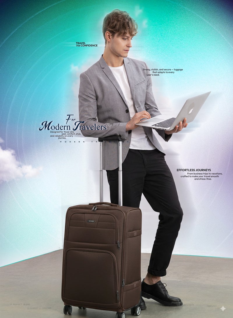 فيبتور مجموعة أمتعة من 4 قطع، حقيبة عربة متينة بعجلتين، قفل رقمي ومقبض تلسكوبي ثلاثي المراحل - Image 5