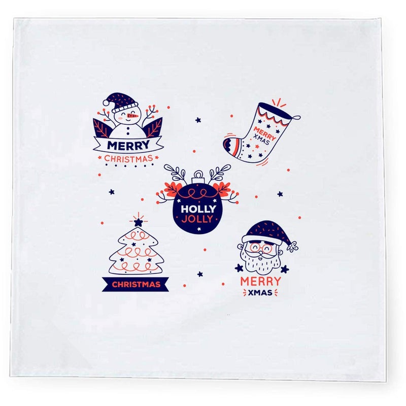 Khakee 6 Pcs Christmas Theme Tafta Silk Table Napkins 10x 10 for Xmas Decoration Christmas OrnamentsChristmas Gift npxmas34P - Image 2
