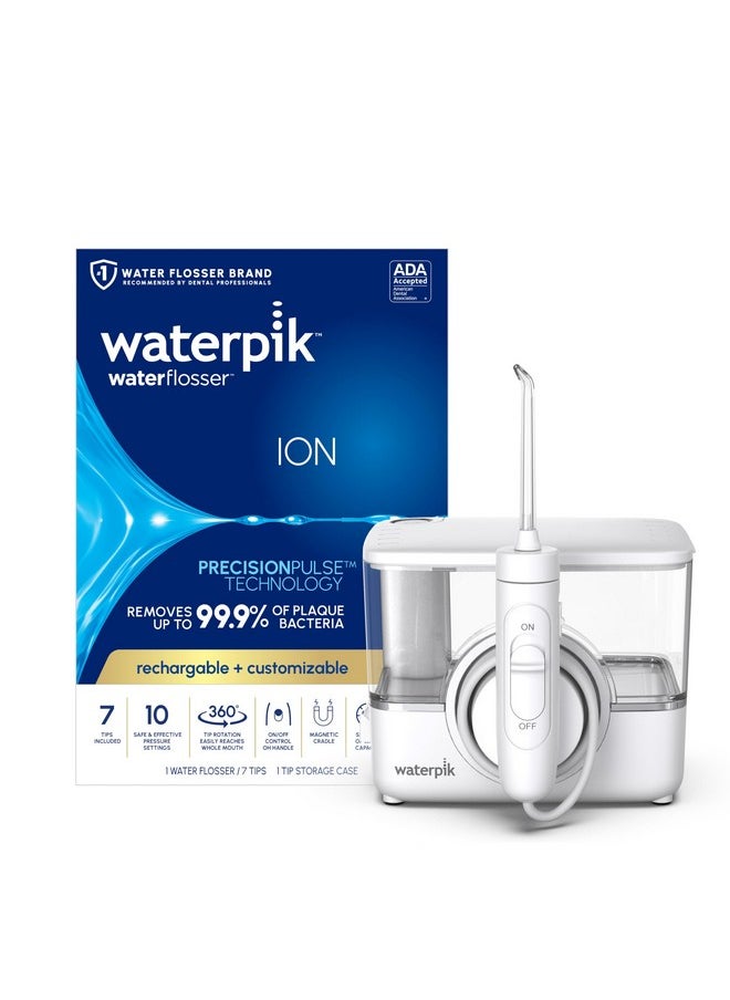 Waterpik - Waterpik ION Professional Water Flosser, Rechargeable and Portable for Teeth, Gums, Braces, 10 Settings, 7 Flossing Tips For Multiple Users And Needs, ADA Accepted, WF-12 White, Packaging May Vary - Image 1