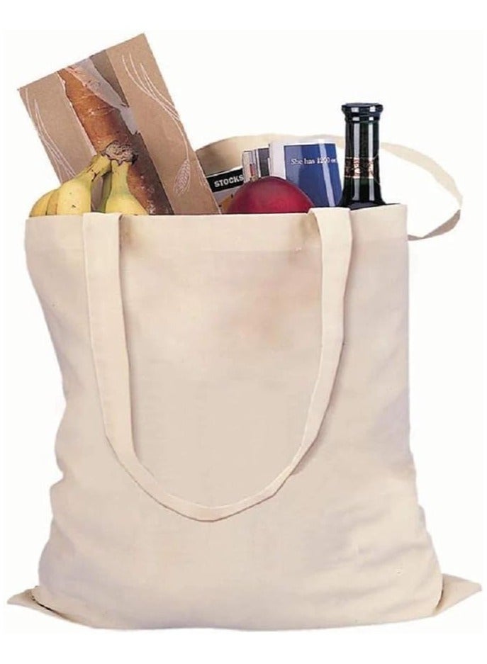 فيتاشيلي حقيبة حمل قطنية اقتصادية، حقائب قماشية خفيفة الوزن وقابلة لإعادة الاستخدام لتسوق البقالة، مناسبة للأعمال اليدوية والإعلان والترويج وحزمة هدايا مكونة من 20 قطعة - Image 2