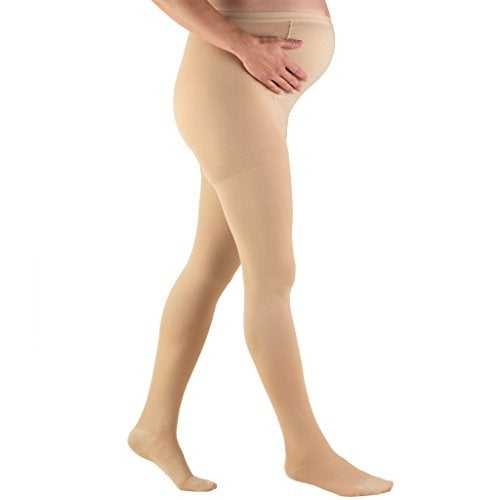 Truform جوارب ضاغطة للحمل Truform 20-30 مم زئبق، دعم للبطن للحمل، بيج، متوسط (1757BG-M) - Image 1