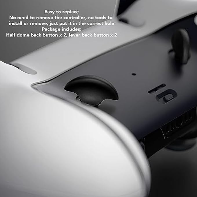 rayihni FOR PS5 EDGE CONTROLLER BACK PADDLES, METAL REPLACEMENT BUTTONS WITH MATTE FINISH, HIGH QUALITY STAINLESS STEEL, COMPATIBLE WITH PS5 FOR EDG CONTROLLER (BLACK) - Image 2