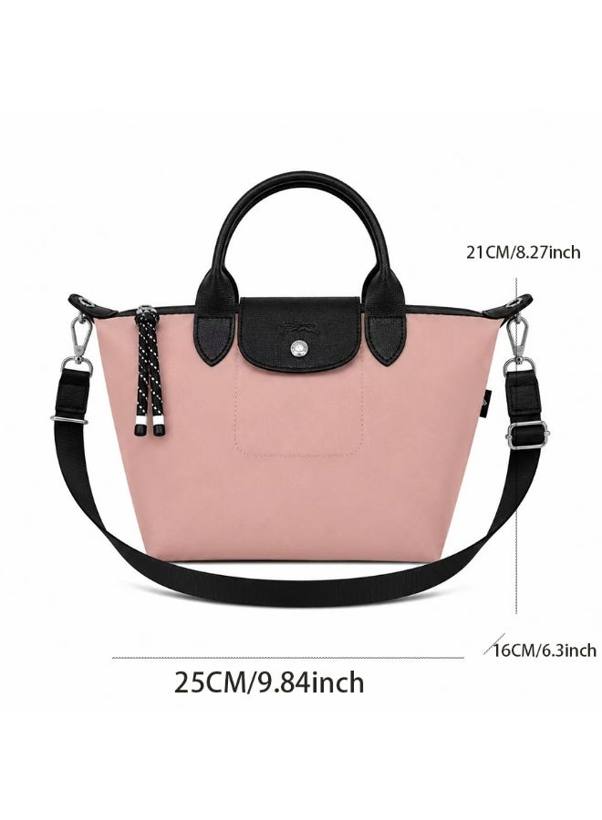 Energy Series Longchamp Medium Tote Bag, Dusty Pink with Detachable Shoulder Strap Crossbody Bag - Image 3