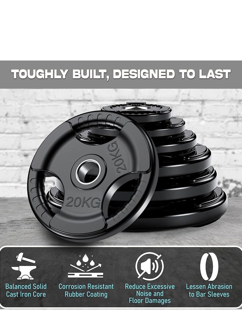 Sky Land صفيحة وزن أولمبية للياقة البدنية بتشطيب مطاطي | قرص وزن باربل لرفع الأثقال وتدريب القوة، 20 كجم - Image 2