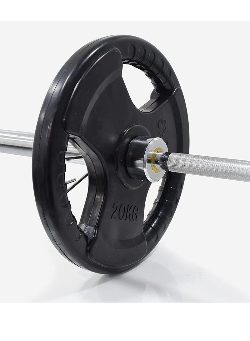 Sky Land صفيحة وزن أولمبية للياقة البدنية بتشطيب مطاطي | قرص وزن باربل لرفع الأثقال وتدريب القوة، 20 كجم - Image 4