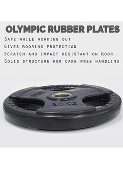 Sky Land Fitness Olympic Weight Plate With Rubber Finish| Barbell Weight Plate Disc For Lifting & Strength Training, 20kg  - Image 5