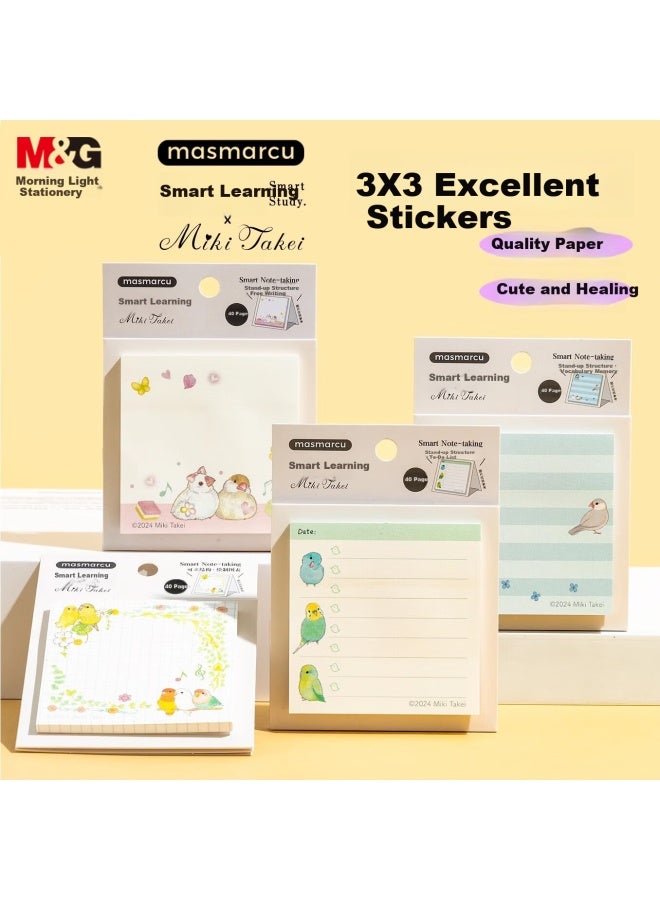Masmarcu Morning Light Stationery Sticky Notes High-quality Adhesive Label Paper Medium Student Note Pads Simple Memo Book Smart Learning Random Ys0309 - Image 1