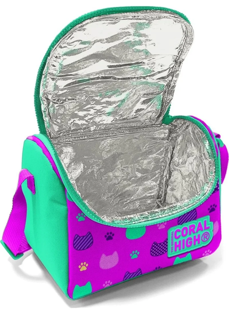 CORAL HIGH Green Pink Koala Printed School Lunchbox - Girl