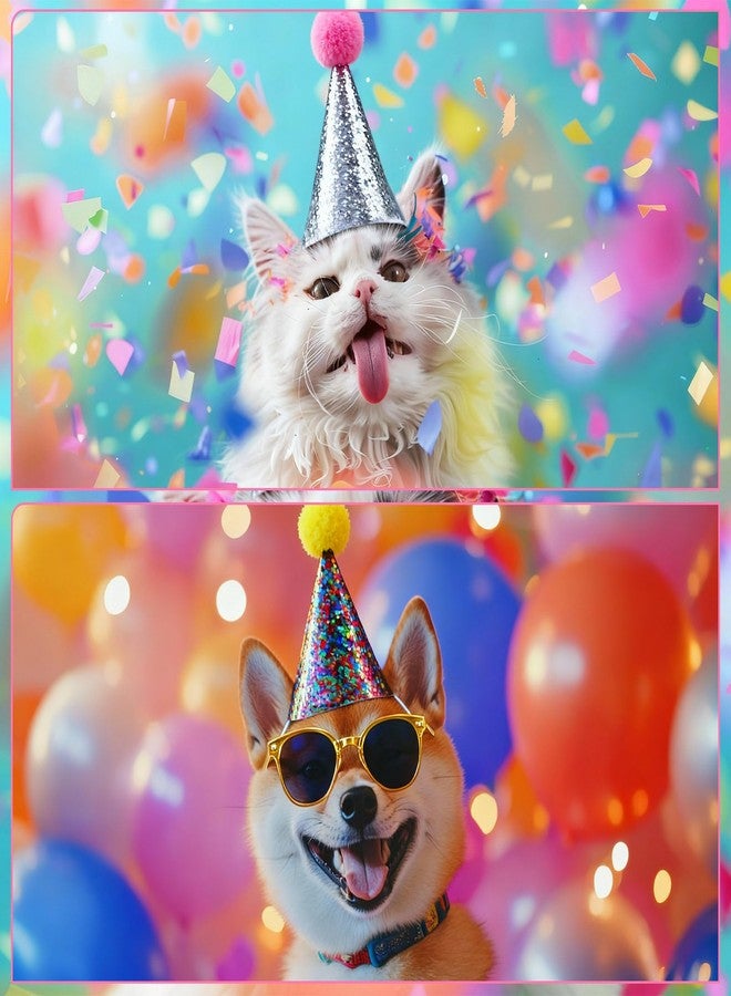 Tegeme 20 Pcs Mini Party Hats for Stuffed Animals Felt Glitter Birthday Party Cone Hats Multicolor Tiny Hat with Pom Pom for Pet Dog Cat Rabbit Doll Animal Figure Assorted Decoration Costume Accessory - Image 4