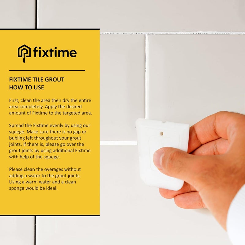 FIXTIME Tile Grout Repair Kit, White Grout Filler Tube 8 oz, Grout Repair Renews, Fast Drying Repait Kit, Grout Sealer for Floor Tile - Spatula Included (2xWhite) - Image 5