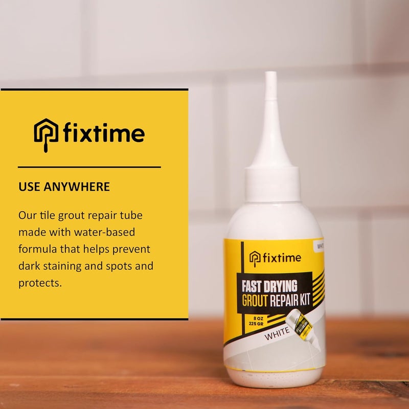 FIXTIME Tile Grout Repair Kit, White Grout Filler Tube 8 oz, Grout Repair Renews, Fast Drying Repait Kit, Grout Sealer for Floor Tile - Spatula Included (2xWhite) - Image 4